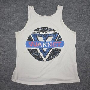 Vintage 80s 90s Vuarnet France Tank Top Mens L White Surfer Skate Muscle Shirt